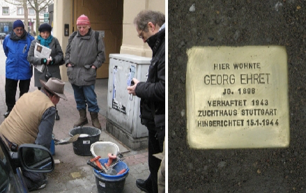 Stolperstein für Georg Ehret in der Rheinhäuser Straße 56 – 12. 3. 2010